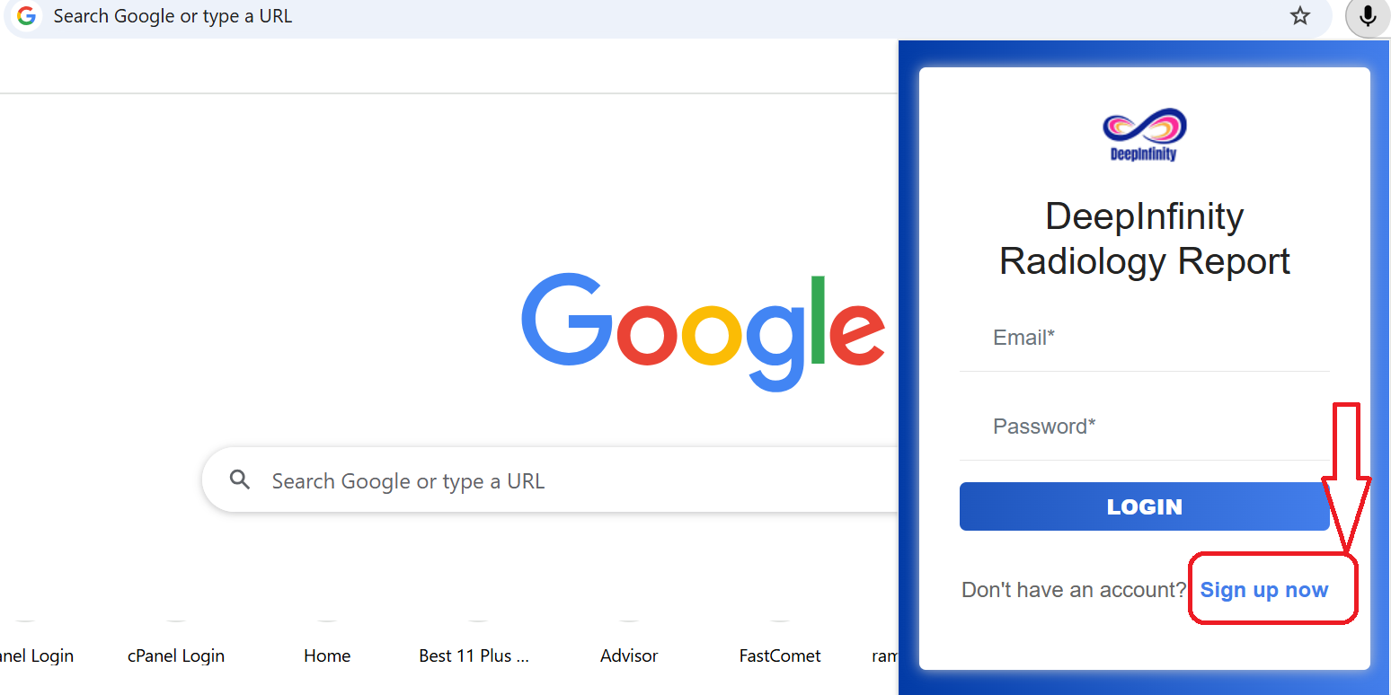 DeepInfinity Sign up